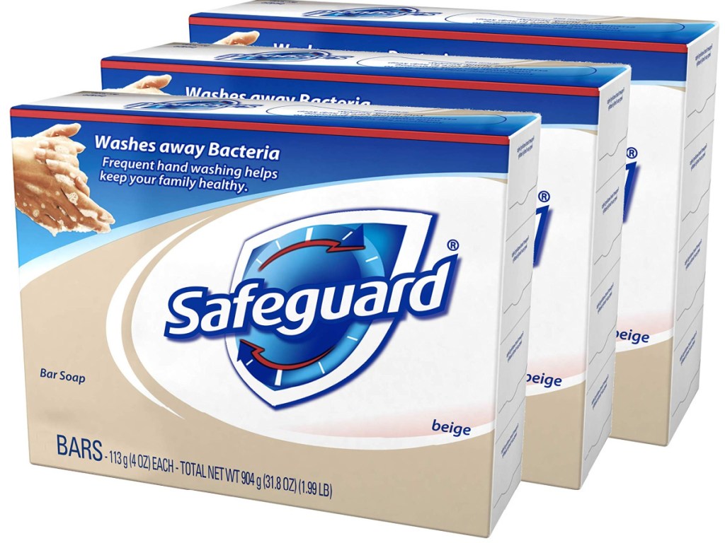 multiple boxes of Safeguard Bar Soap 