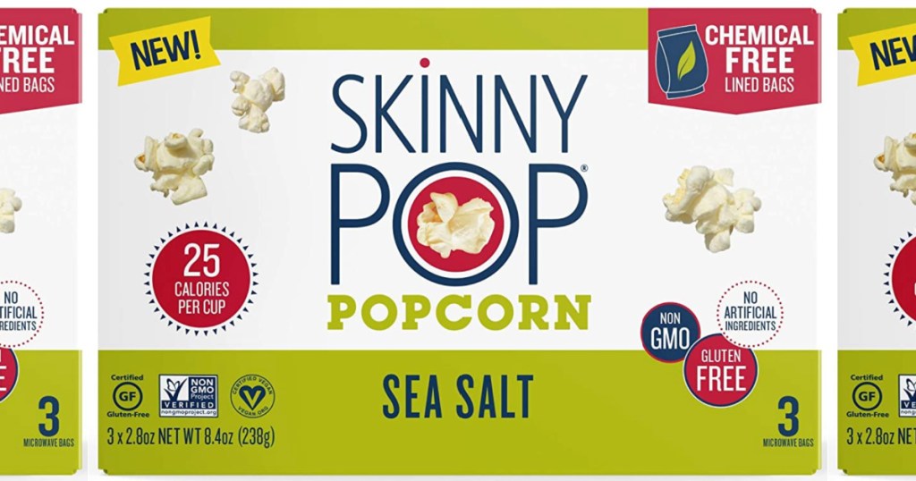 large box of SkinnyPop Microwave popcorn