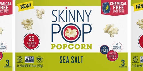 SkinnyPop Microwave Popcorn 12-Pack Only $11 Shipped on Amazon | Just 92¢ Each