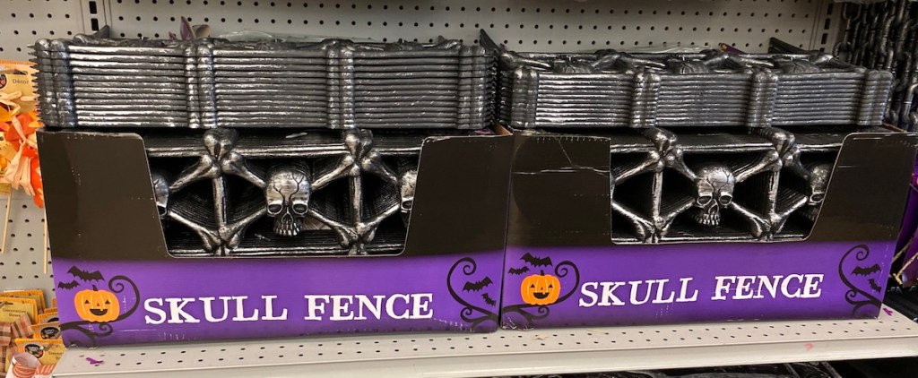 two boxes of Skull fences at Dollar Tree