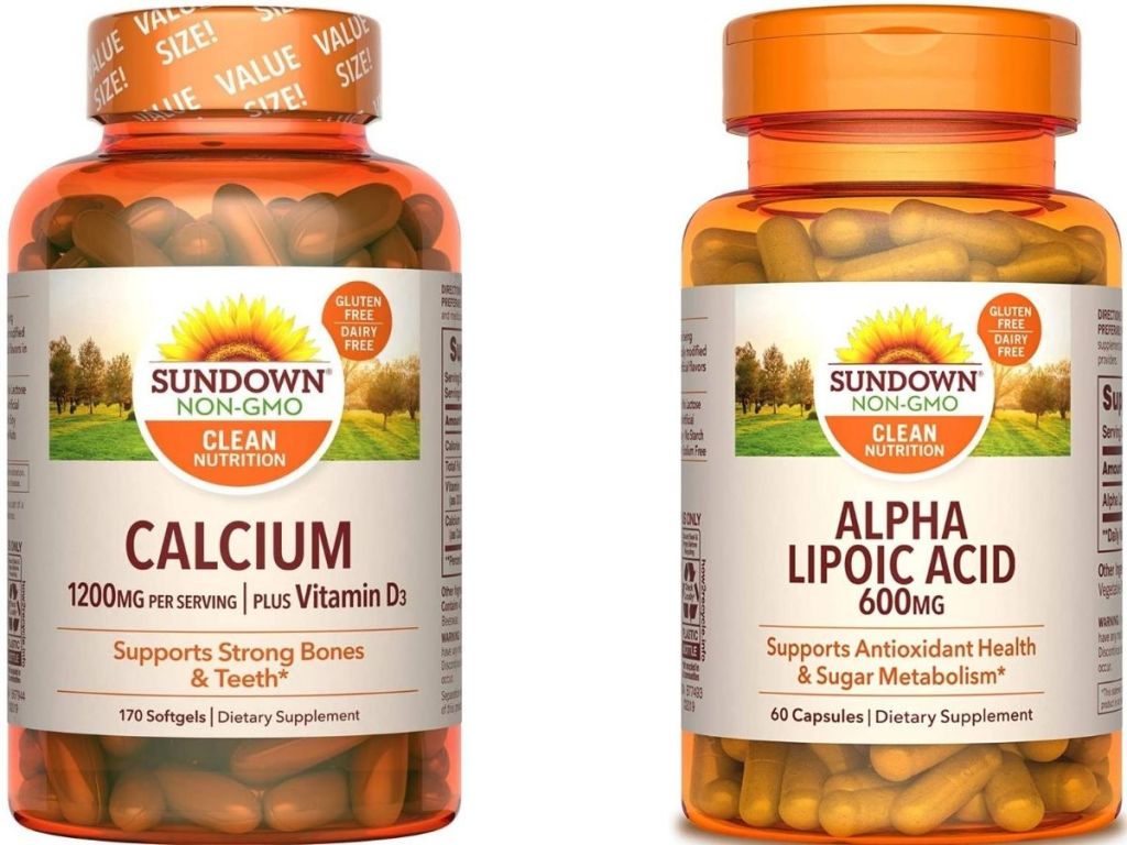 two bottles of sundown vitamins