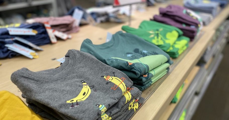 target shelf with cat and jack toddler boys shirts
