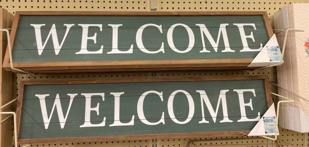 two Welcome signs 
