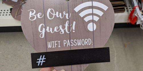 Wifi Password Hanging Sign Only $1 at Dollar Tree