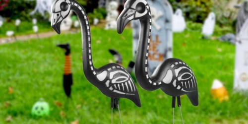 Decorate Your Yard with these Spooky Zombie Flamingos