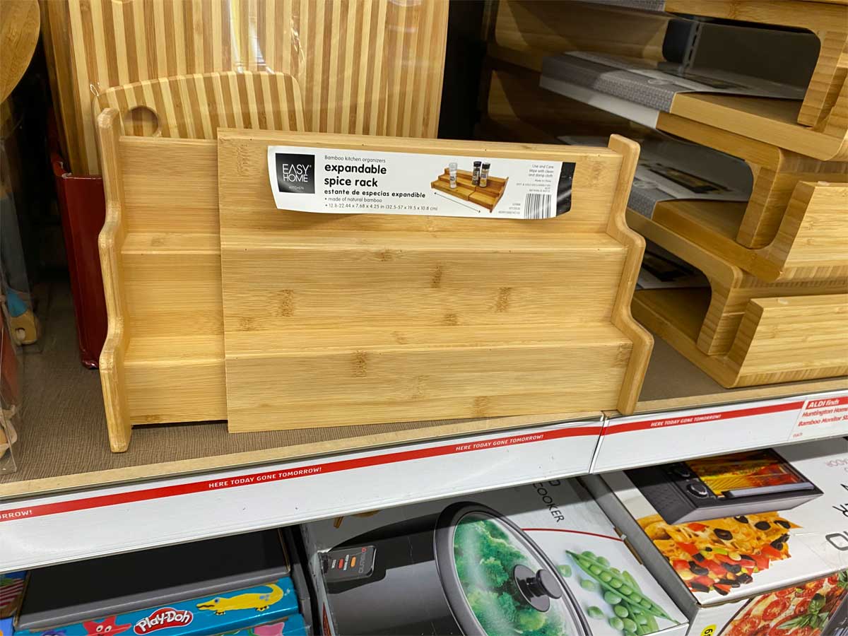 Bamboo Kitchen Essentials and Organizers from 2.49 at ALDI