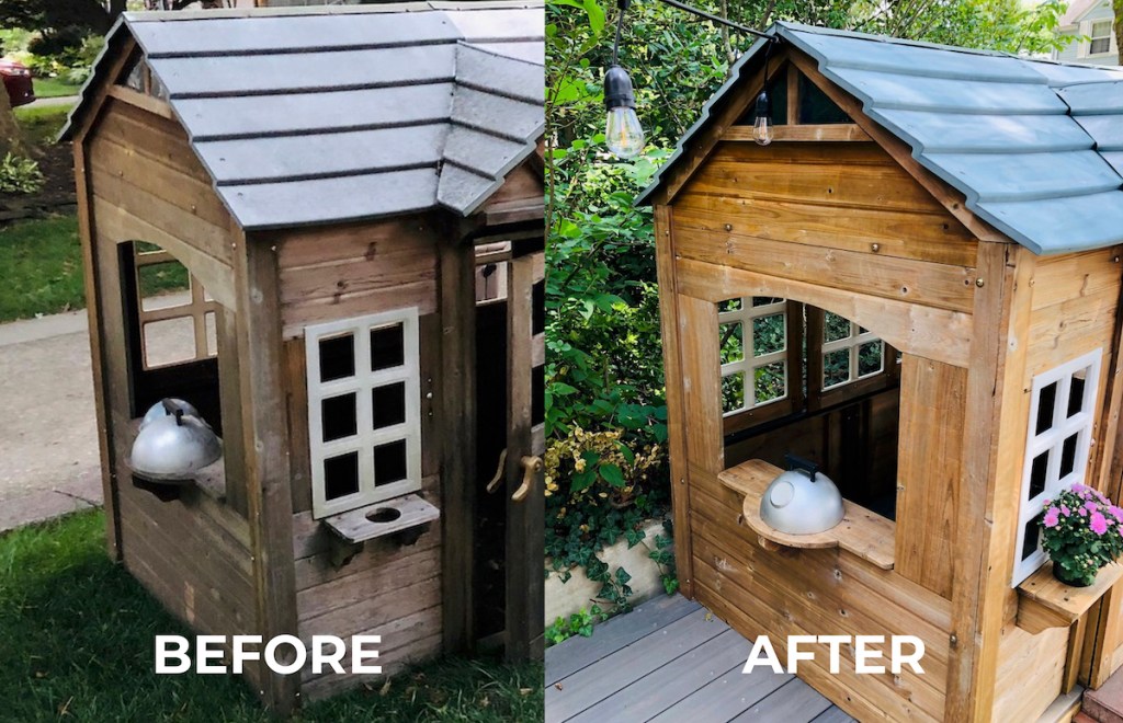 before and after of kids playhouse