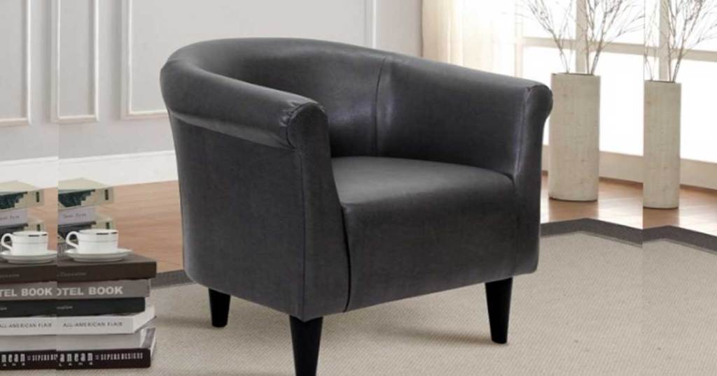dark gray accent chair in living room