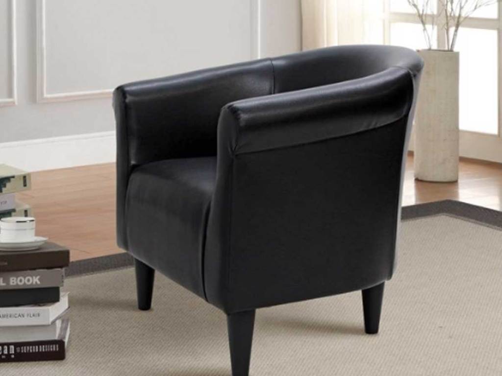 black accent chair in living room