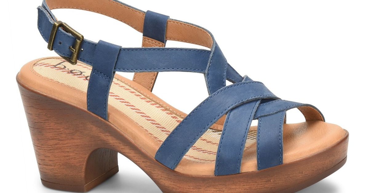 stock image of womens strappy sandal in blue