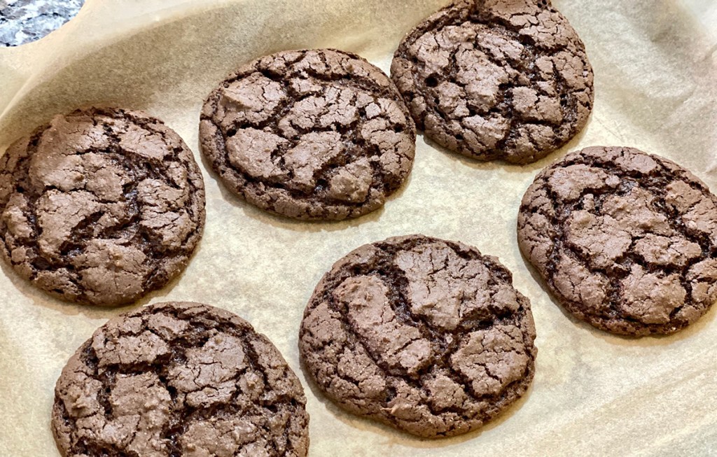 baked chocolate cookies on tray