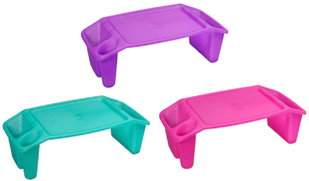 3 colorful kids plastic lap trays