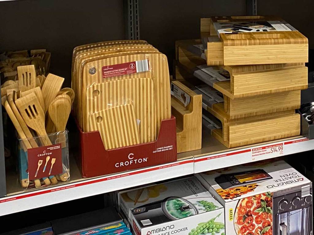 Bamboo Kitchen Essentials and Organizers from 2.49 at ALDI