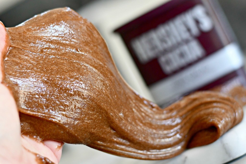 brown slime made with Hershey's cocoa