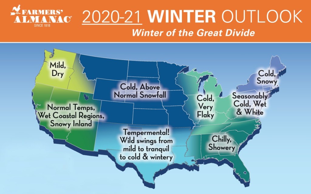 weather map showing winter predictions