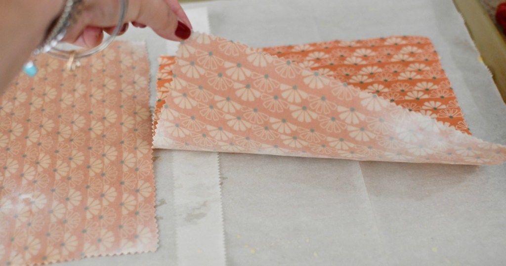 flip fabric over to paint other side with wax