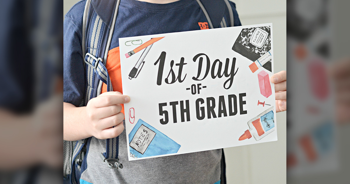 Free First Day Of School Printable Sign Hip2save