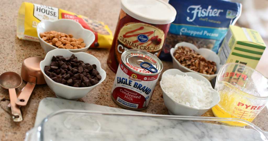 ingredients for magic cookie bars