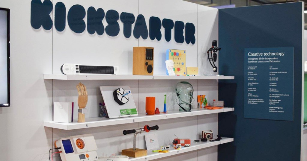 display of toys and invention from kickstarter