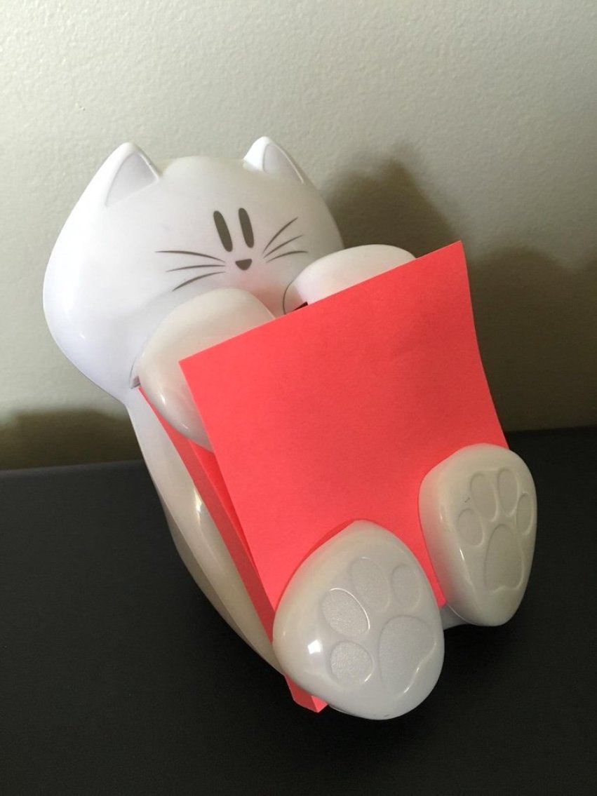 cat pop-up post it dispenser 