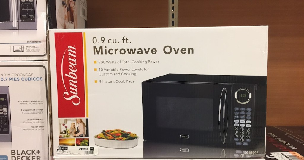 box of sunbeam microwave oven
