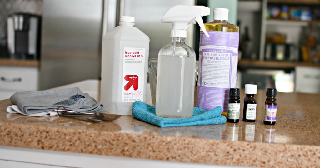 supplies to make DIY granite cleaner