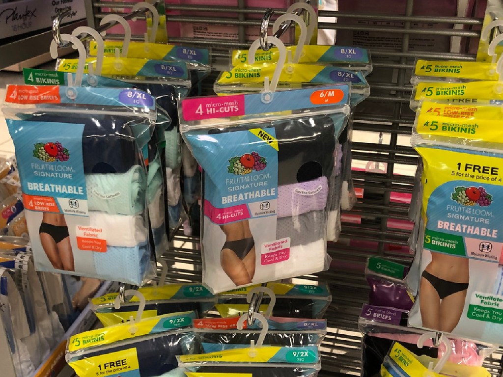 store display of women's underwear