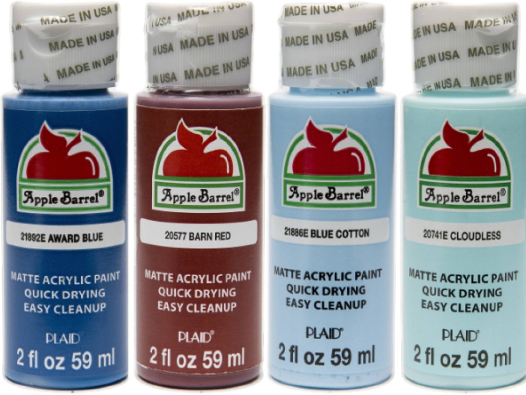 multiple colors of Apple Barrel acrylic paint
