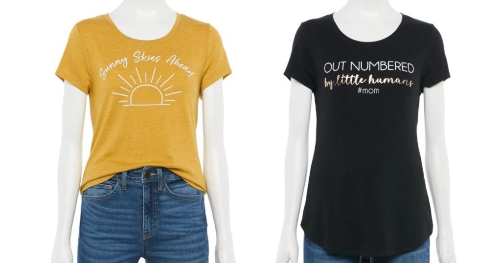 two women's t-shirts