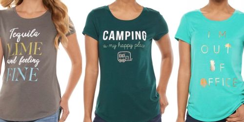Apt. 9 Women’s Graphic Tees from $10 Shipped on Kohls.com (Regularly $20)