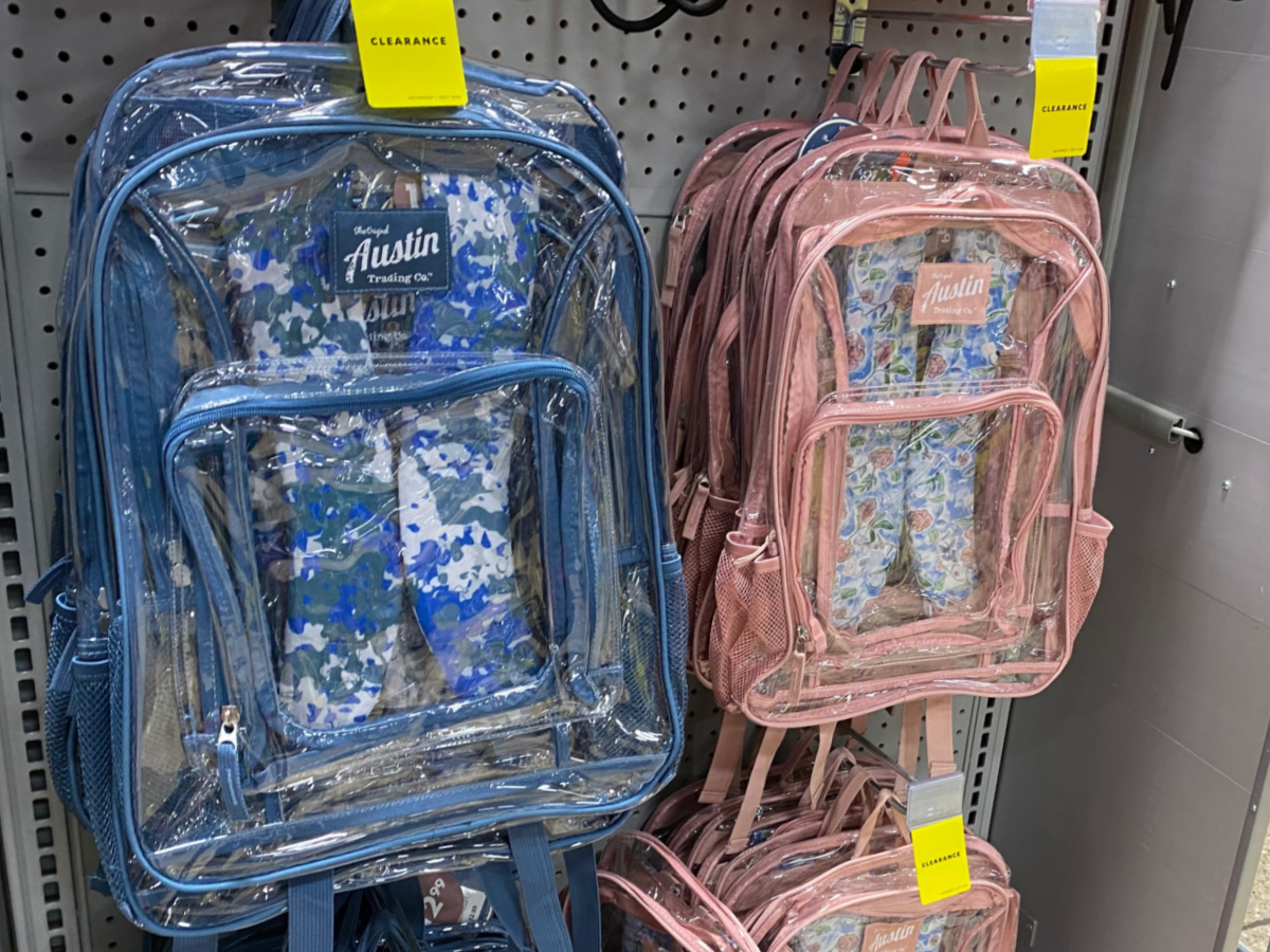 Personalized discount clear backpacks