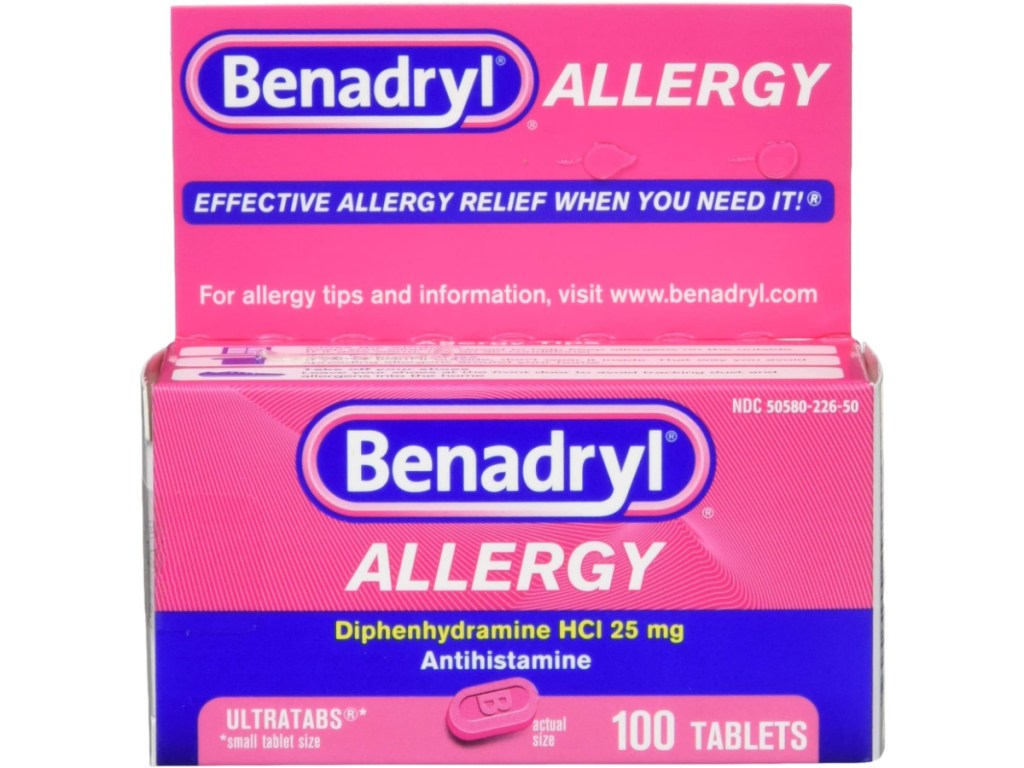 package of Benadryl Allergy Tablets