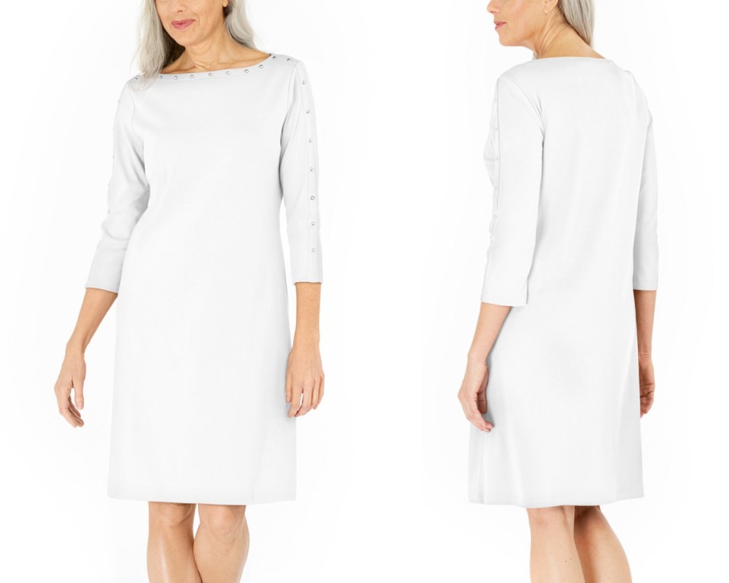 karen scott dresses white studded