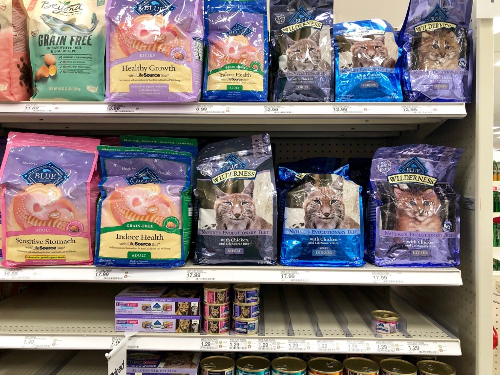 Blue Buffalo Pet Food on store shelf