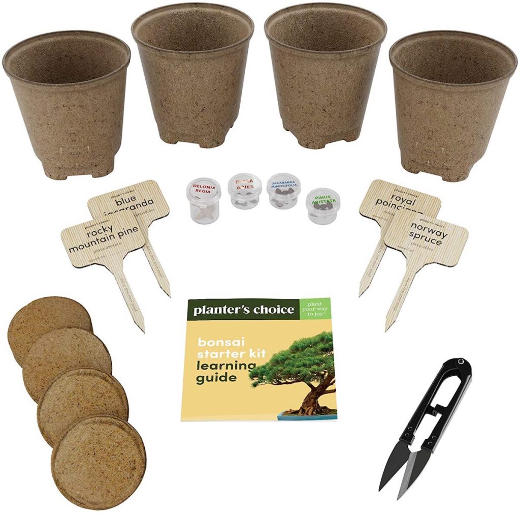 peat pots, seed containers, trimmer and Bonsai starter guide