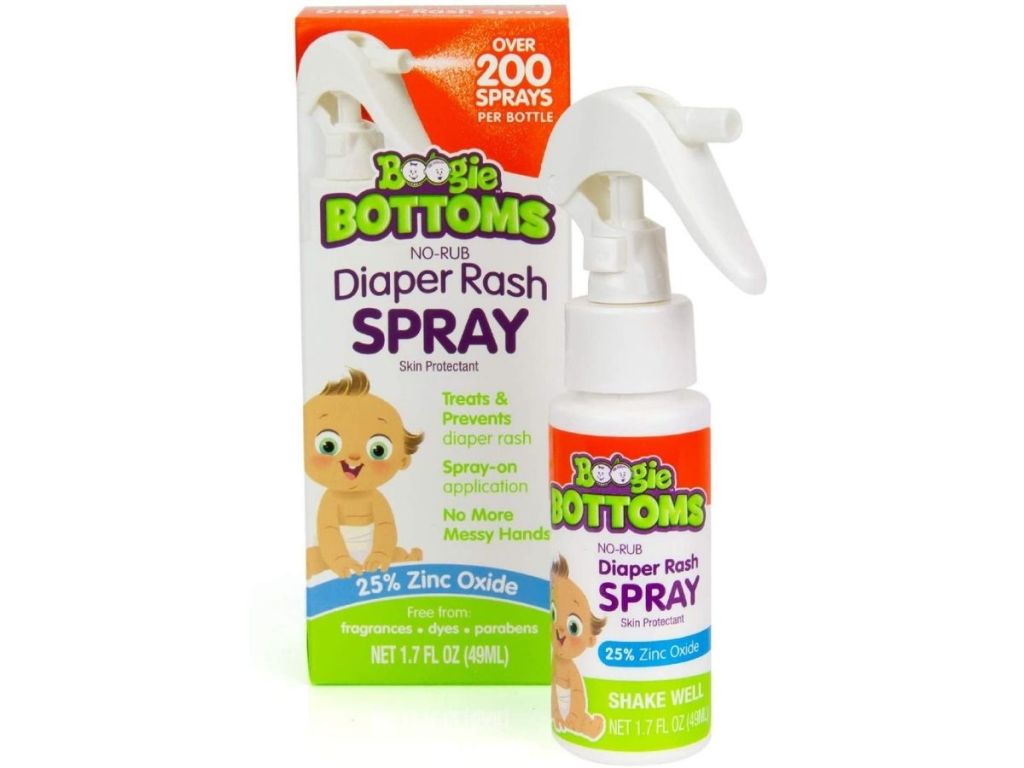 Boogie Bottoms Diaper Rash Spray bottle and package