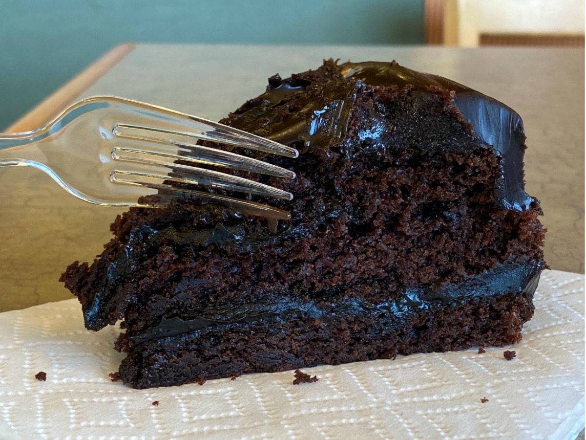 Large piece of chocolate cake