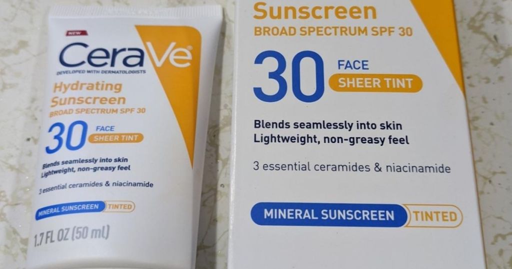 CeraVe sunscreen bottle and box