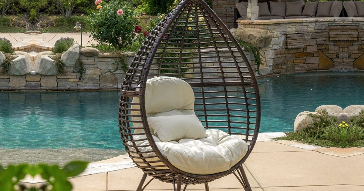 Teardrop Wicker Lounge Chair, Christopher Knight Wicker Outdoor Furniture