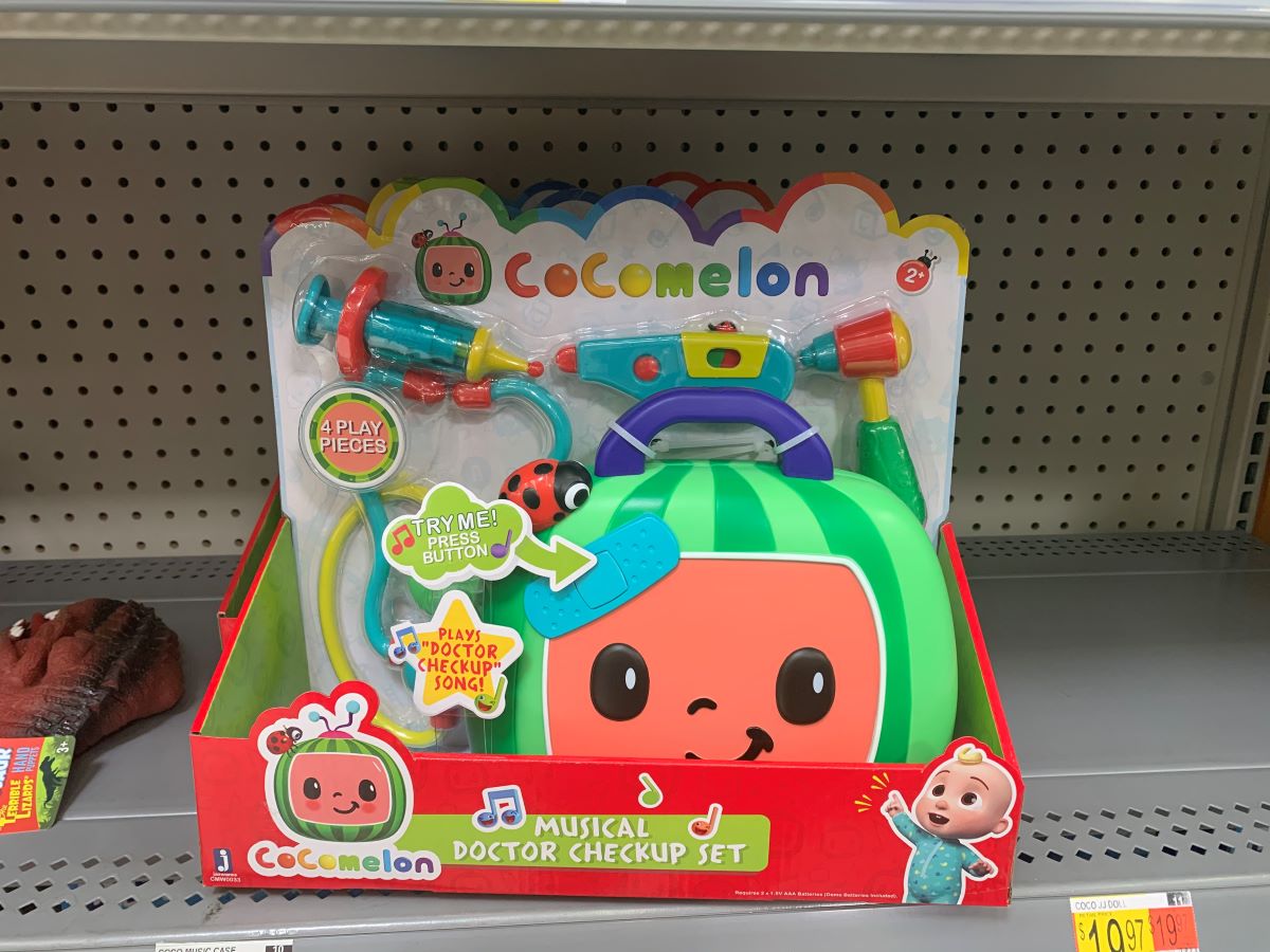 Cocomelon Musical Doctor Check Up toy on shelf at Walmart
