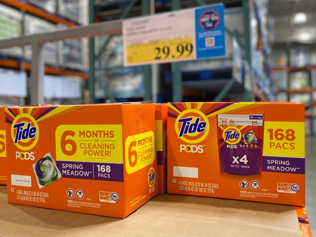 Large Boxes of Tide HE Pods L:aundry Detergent at Costco