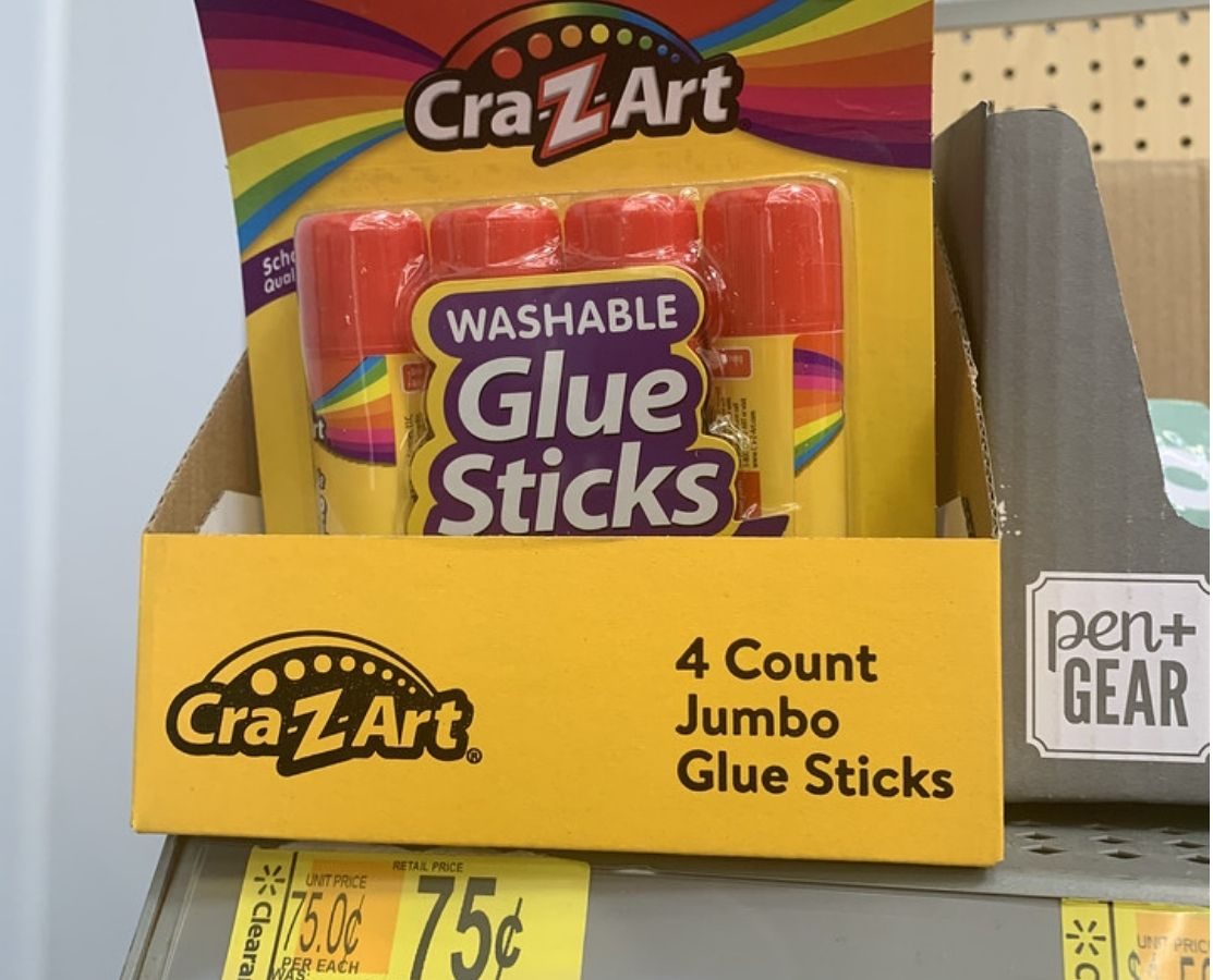 Cra-Z-Art Jumbo Glue Stick 4-pack on display in-store