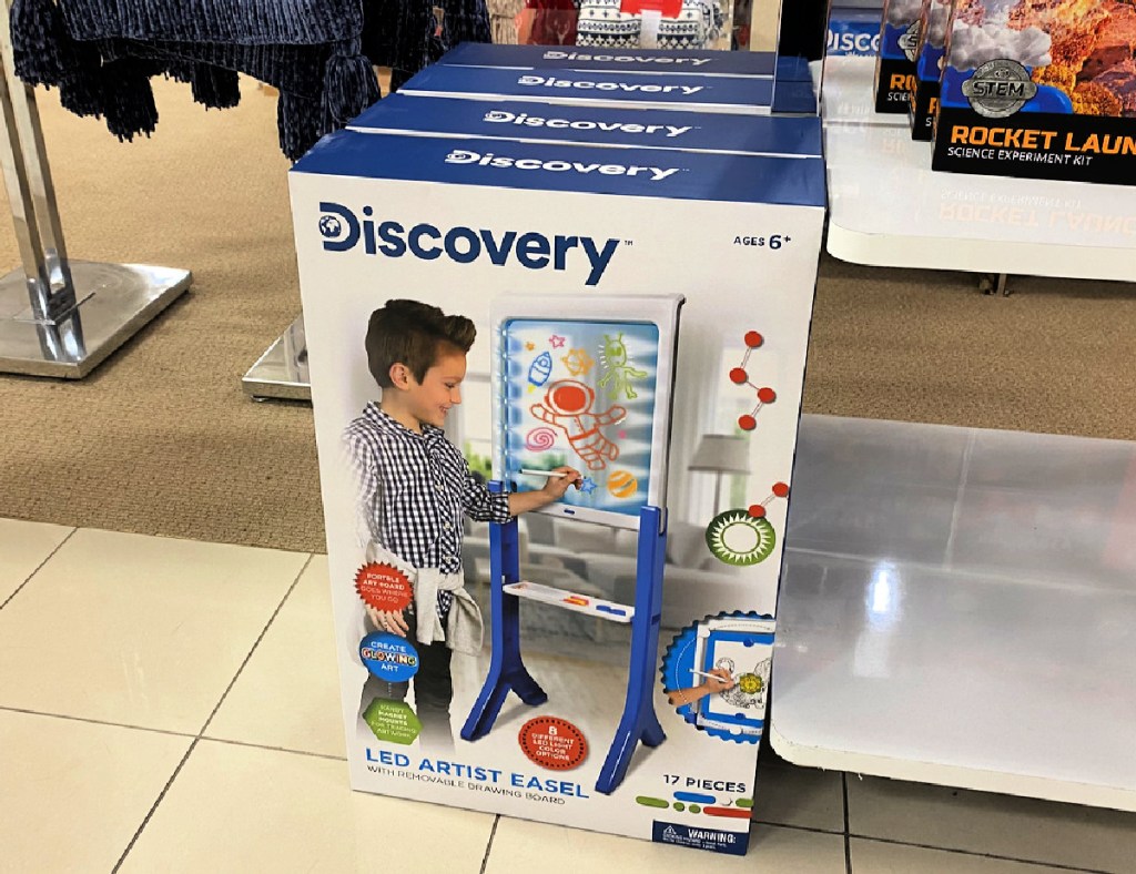 Discovery Kids LED Artist Easel with Removable Glow-in-The-Dark Portable Tablet