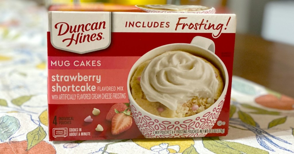 Box of Duncan Hines Strawberry Shortcake Mug Cakes