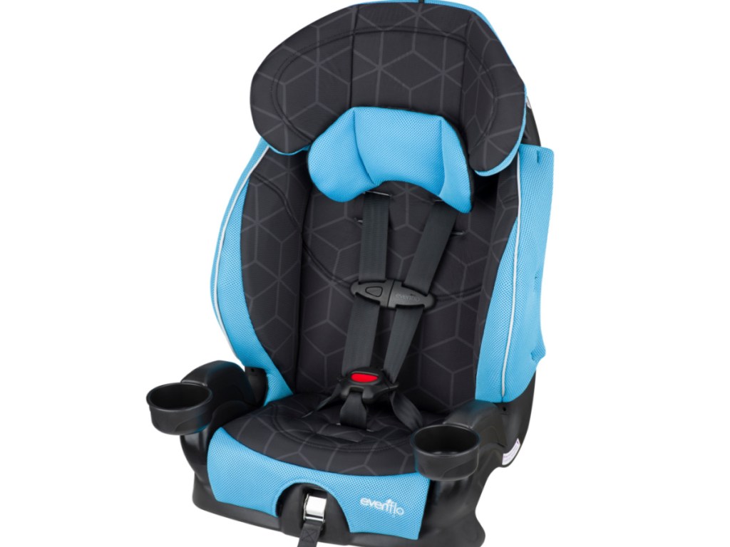 black and blue car seat