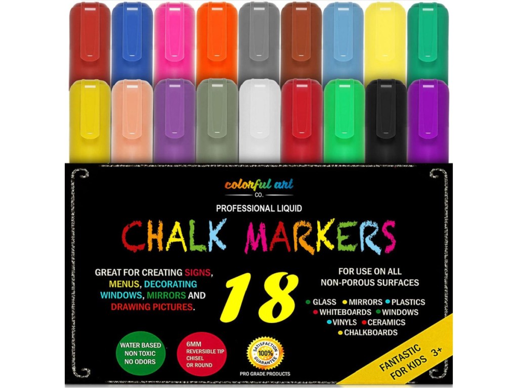Fantastic 18-Count Chalk Markers & Pens Mega Pack