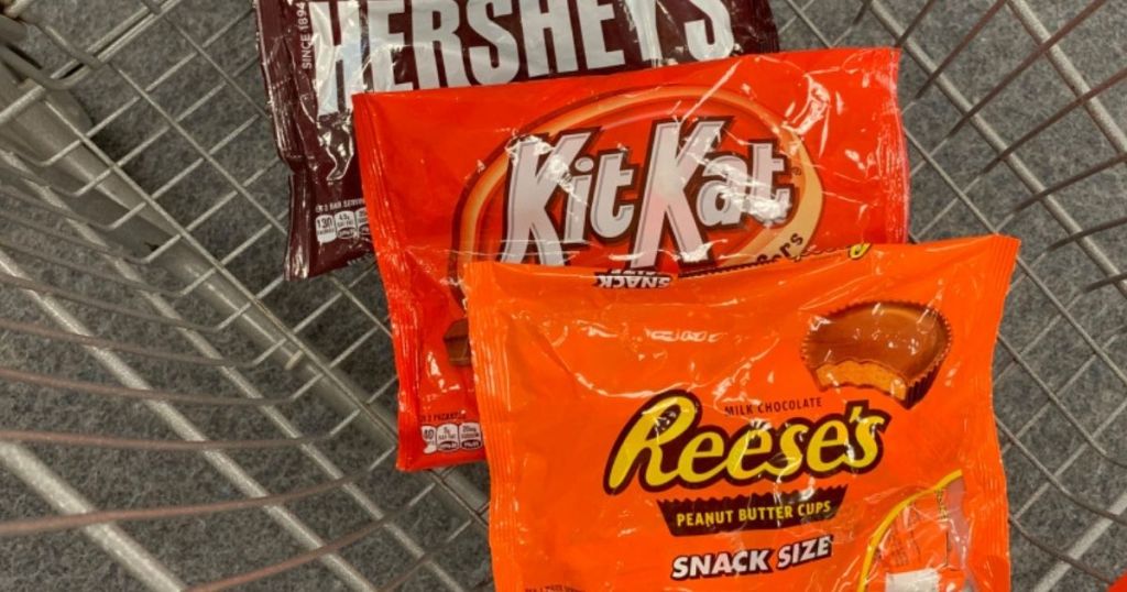three bags of Hershey's candy