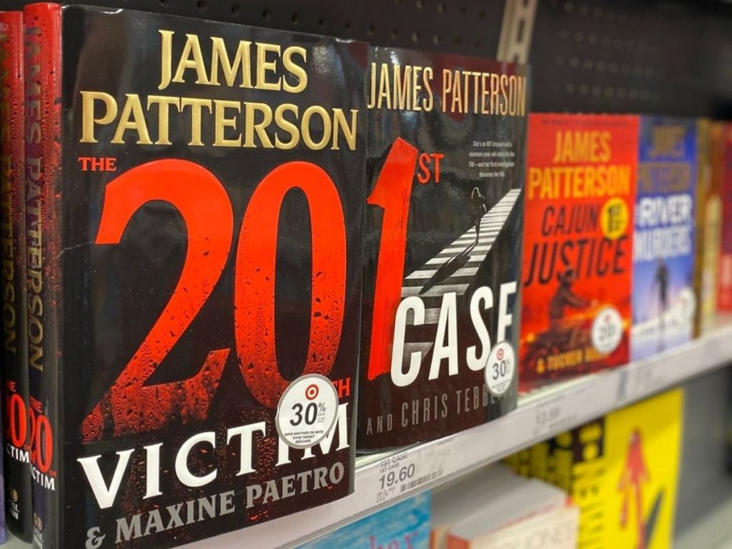 Shelf filled with James Patterson Books