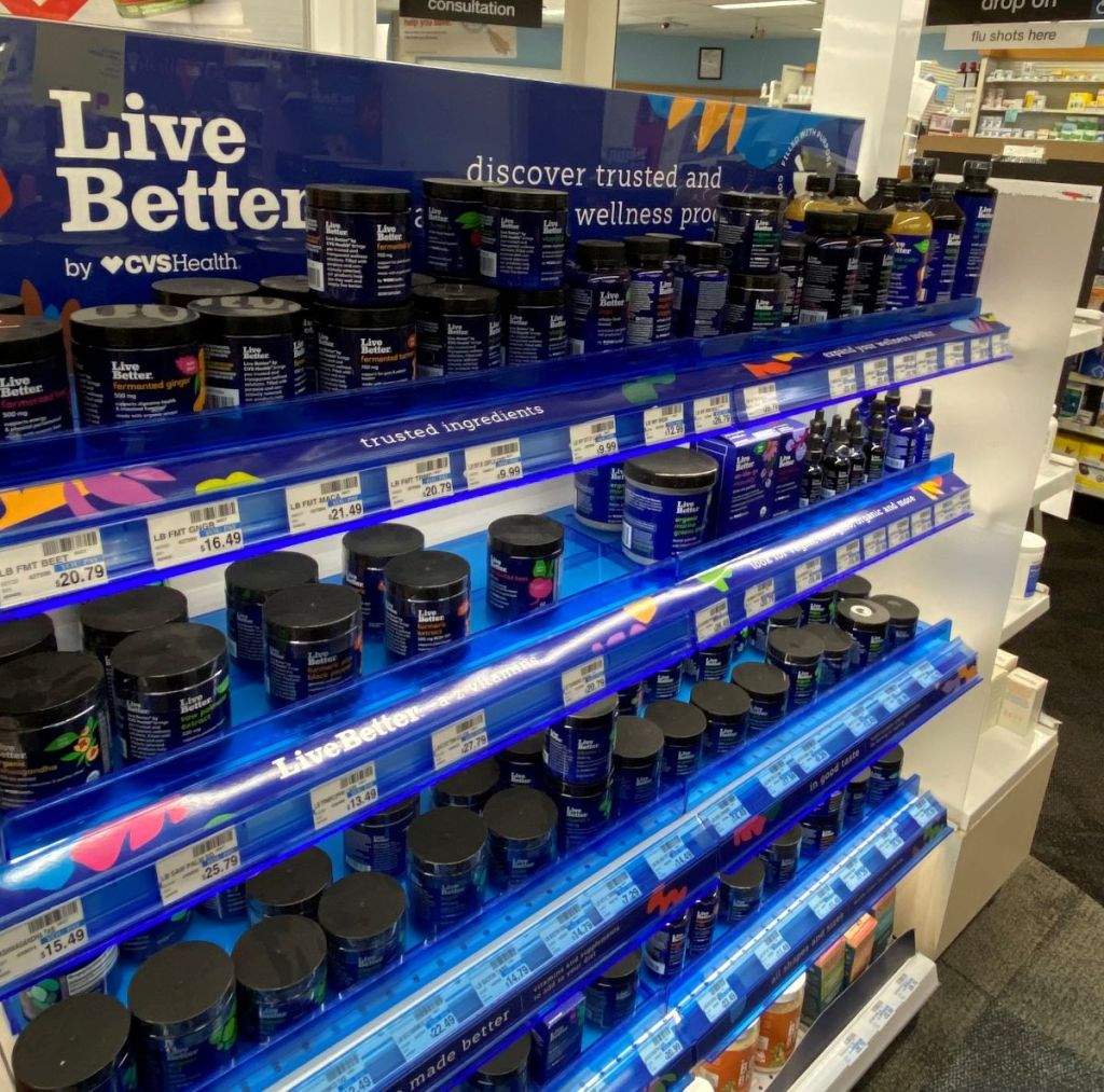 display of Live Better vitamins at CVS