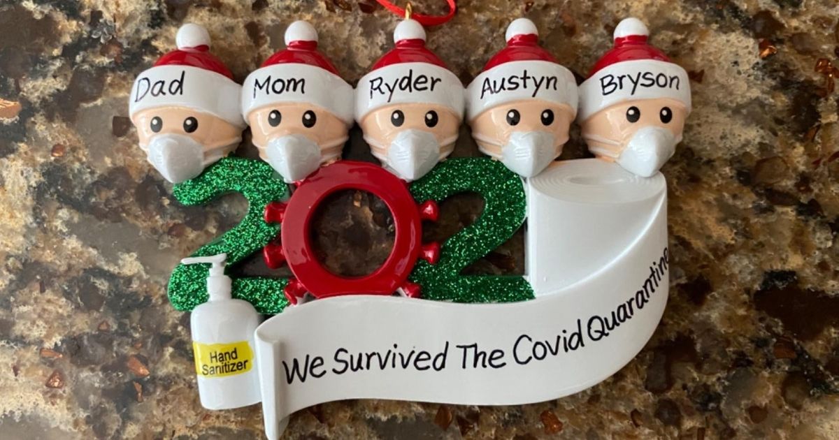 Personalized Survived Family of 3 Ornament 2020 Covid Quarantine Family Christmas Holiday Decorations